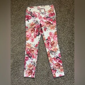 Pilcro By Anthropologie Skinny Jeans Floral Rose Denim Women’s Size 27
